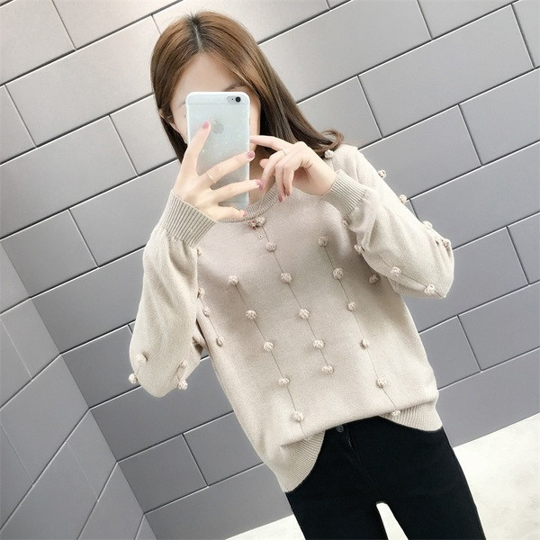 Γυναικείο πουλόβερ με O-λαιμό σε διάφορα χρώματα