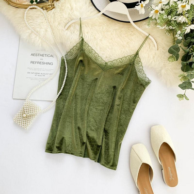 Κομψό  γυναικείο αμάνικο  με λεπτές λουρίδες και δαντέλες σε διάφορα χρώματα