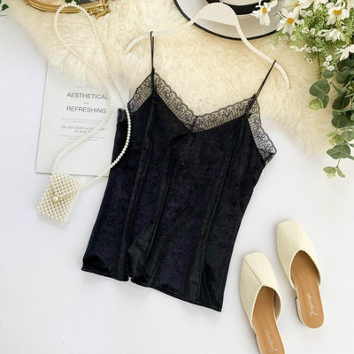 Κομψό  γυναικείο αμάνικο  με λεπτές λουρίδες και δαντέλες σε διάφορα χρώματα