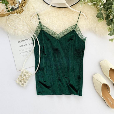 Κομψό  γυναικείο αμάνικο  με λεπτές λουρίδες και δαντέλες σε διάφορα χρώματα