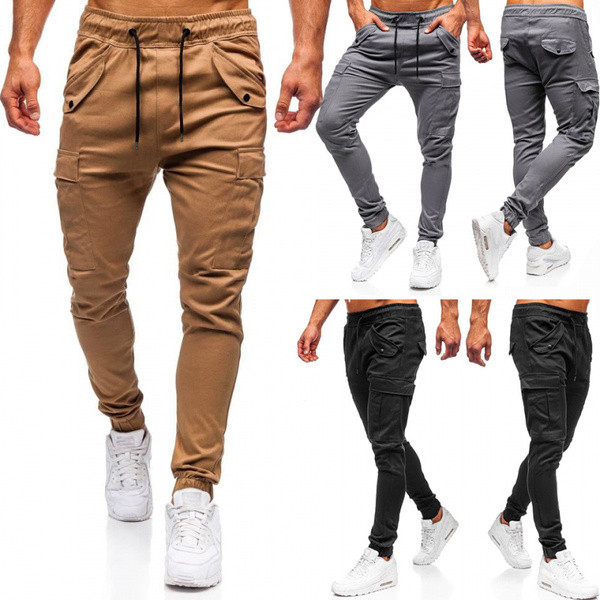 Pantaloni sport barbati cu buzunare in trei culori