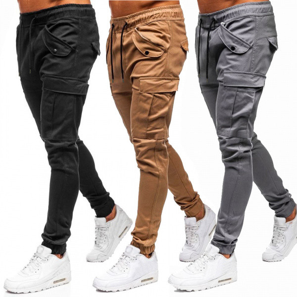 Pantaloni sport barbati cu buzunare in trei culori
