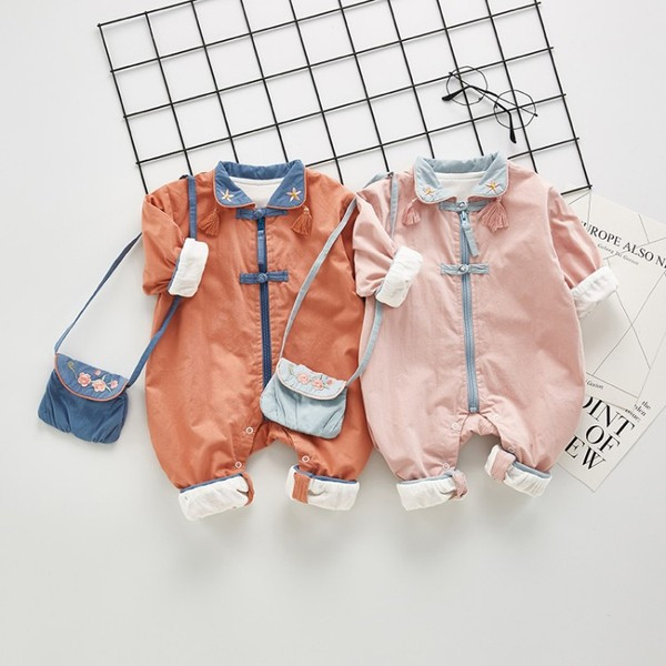 Βρεφική ολόσωμη φόρμα με  φερμουάρ σε διάφορα χρώματα