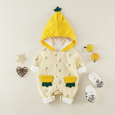 Βρεφική ολόσωμη φόρμα  για κορίτσια και αγόρια σε ροζ και κίτρινο χρώμα