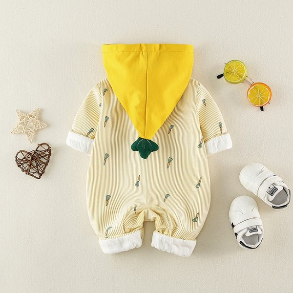Βρεφική ολόσωμη φόρμα  για κορίτσια και αγόρια σε ροζ και κίτρινο χρώμα