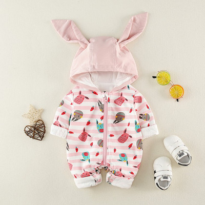 Νέο μοντέλο  Βρεφική ολόσωμη φόρμα για κορίτσια με 3D στοιχείο και μοτίβο