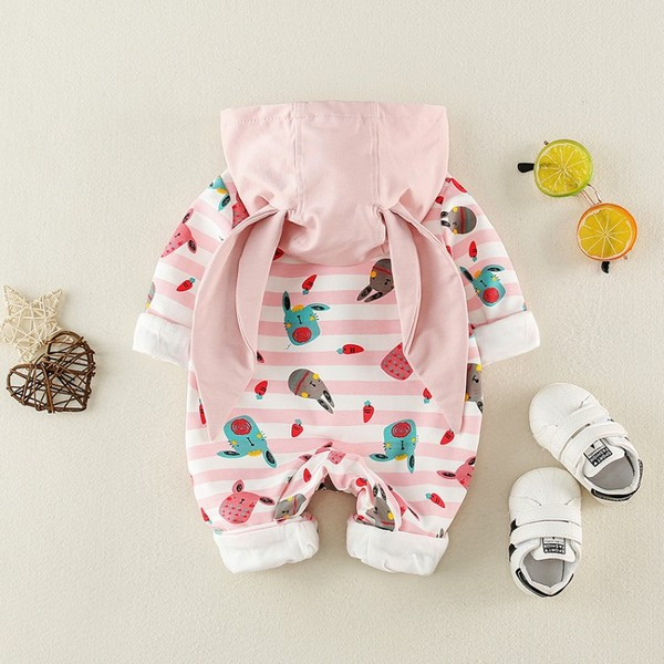 Νέο μοντέλο  Βρεφική ολόσωμη φόρμα για κορίτσια με 3D στοιχείο και μοτίβο