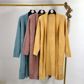 Μακρύ γυναικεία ζακέτα χωρίς κουμπιά σε τρία χρώματα