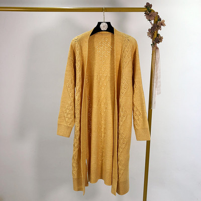 Μακρύ γυναικεία ζακέτα χωρίς κουμπιά σε τρία χρώματα