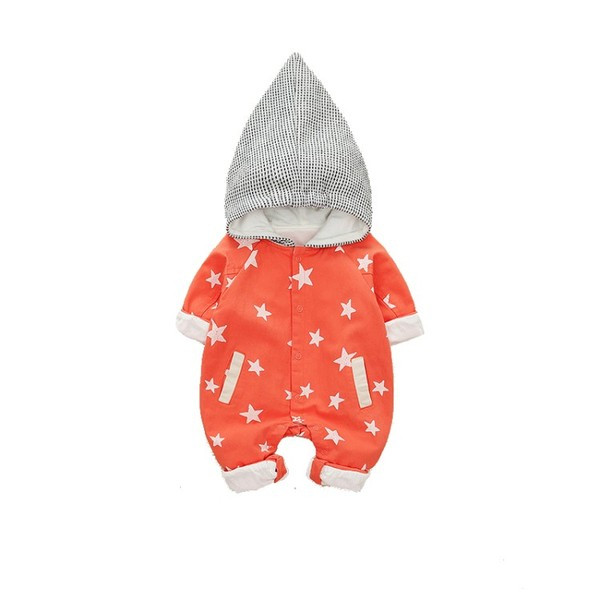 Modern baba űrhajós kapucnival és piros-fehér rátéttel