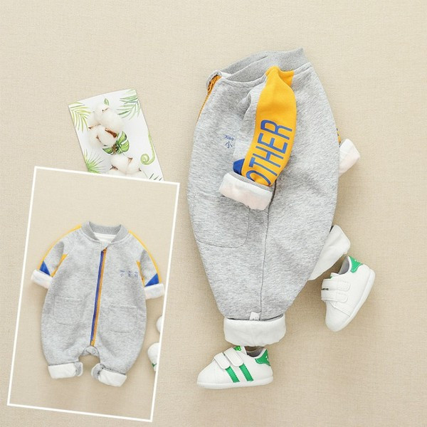 Σπρρ παιδική ολόσωμη φόρμα  για αγόρια και κορίτσια σε γκρι και ροζ χρώμα