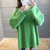 Μοντέρνο  γυναικείο χειμερινό πουλόβερ - μακρύ μοντέλο σε διάφορα χρώματα