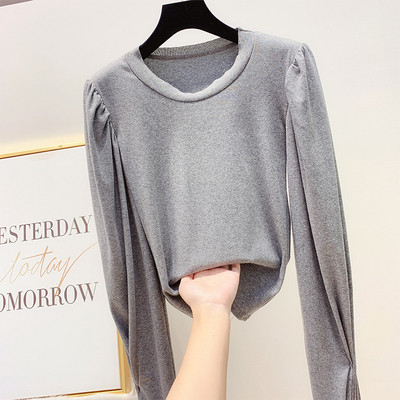 Μοντέρνα γυναικεία μπλούζα με φαρδιά μανίκια σε τρία χρώματα