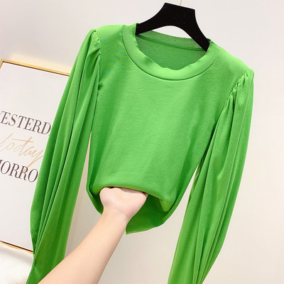 Μοντέρνα γυναικεία μπλούζα με φαρδιά μανίκια σε τρία χρώματα