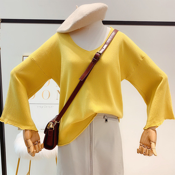 Pulover de dama cu decolteu spitz in mai multe culori