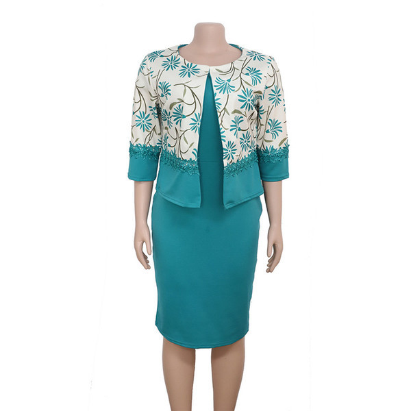 Női ruha + kabát szett 4XL-ig három színben