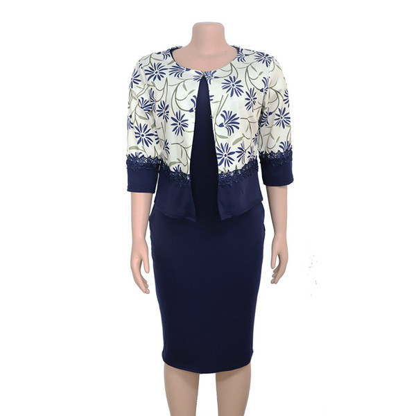 Női ruha + kabát szett 4XL-ig három színben