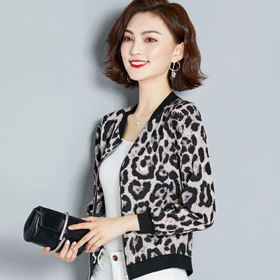 Γυναικείο μπουφάν για το φθινόπωρο σε δύο χρώματα με λεοπάρδαλη πριντ