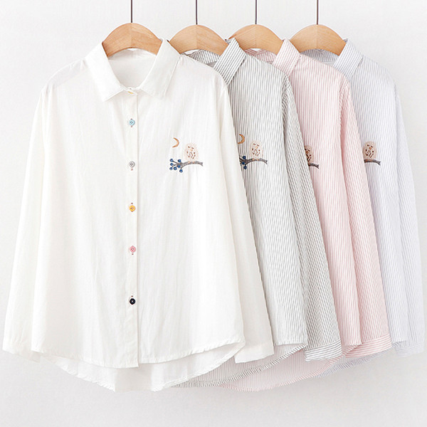 Modern női ing négy színben hímzéssel