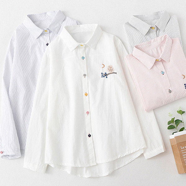 Modern női ing négy színben hímzéssel