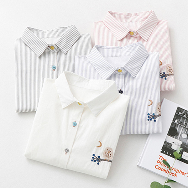 Modern női ing négy színben hímzéssel