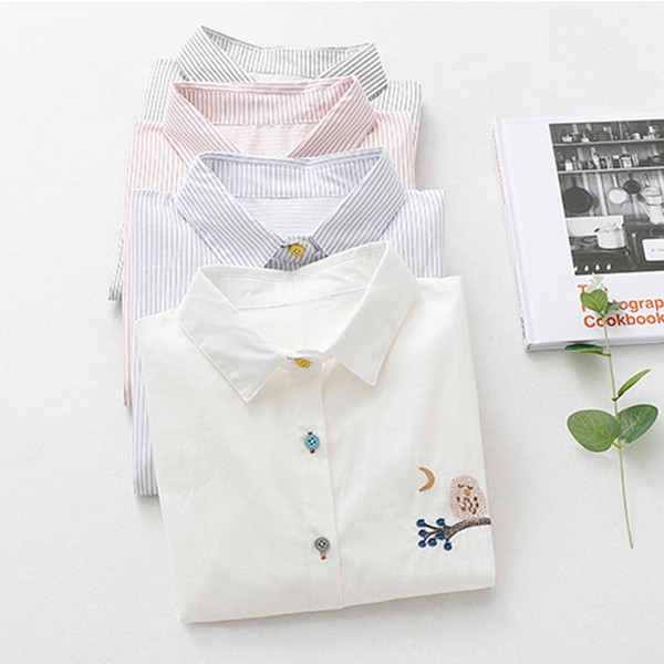 Modern női ing négy színben hímzéssel