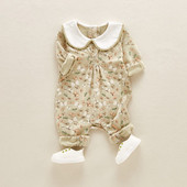 Βρεφική σαλοπέτα  με κολάρο για κορίτσια