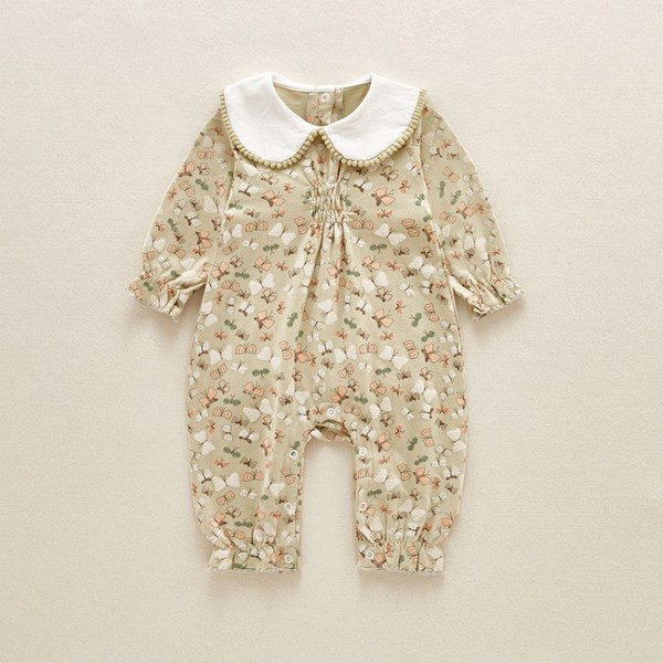 Βρεφική σαλοπέτα  με κολάρο για κορίτσια