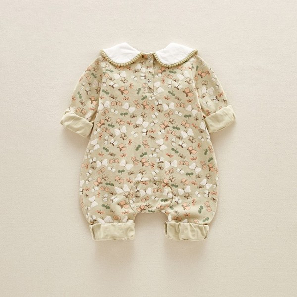 Βρεφική σαλοπέτα  με κολάρο για κορίτσια