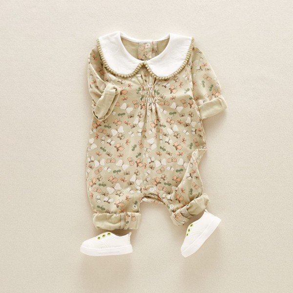 Βρεφική σαλοπέτα  με κολάρο για κορίτσια