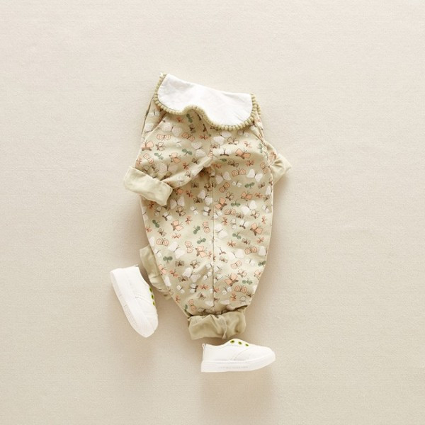 Βρεφική σαλοπέτα  με κολάρο για κορίτσια