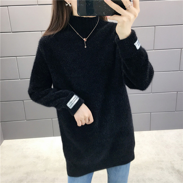 Pulover de iarna dama - model lung cu guler polo inalt in mai multe culori