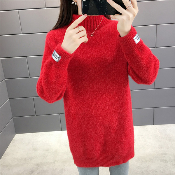 Pulover de iarna dama - model lung cu guler polo inalt in mai multe culori