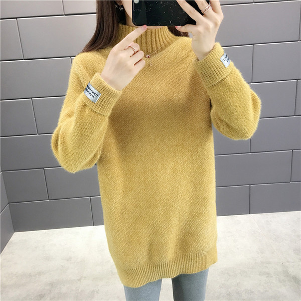 Pulover de iarna dama - model lung cu guler polo inalt in mai multe culori