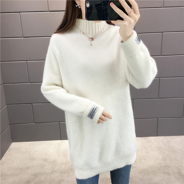 Pulover de iarna dama - model lung cu guler polo inalt in mai multe culori