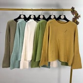 Γυναικείο πουλόβερ  με σκισμένα μοτίβα σε πολλά χρώματα