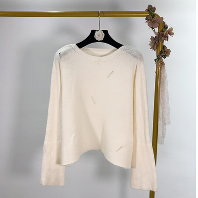 Γυναικείο πουλόβερ  με σκισμένα μοτίβα σε πολλά χρώματα