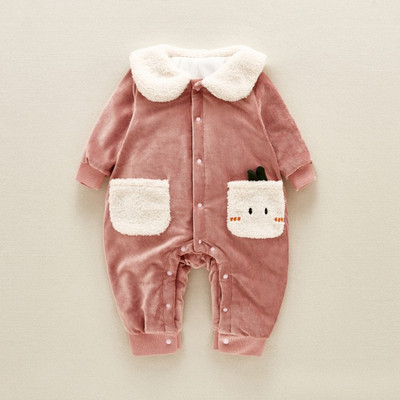 Salopete-astronaut nou model cu guler pentru fete si baieti in maro si roz