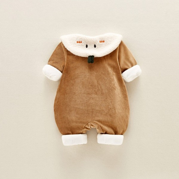 Salopete-astronaut nou model cu guler pentru fete si baieti in maro si roz