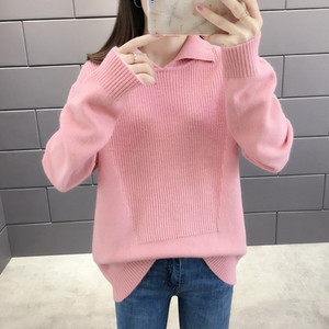 Casual γυναικείο πουλόβερ σε κίτρινο, ροζ, πορτοκαλί και πράσινο χρώμα