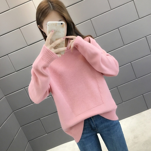 Casual γυναικείο πουλόβερ σε κίτρινο, ροζ, πορτοκαλί και πράσινο χρώμα