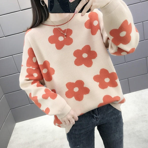 Γυναικείο πουλόβερ  με O-λαιμό σε διάφορα χρώματα