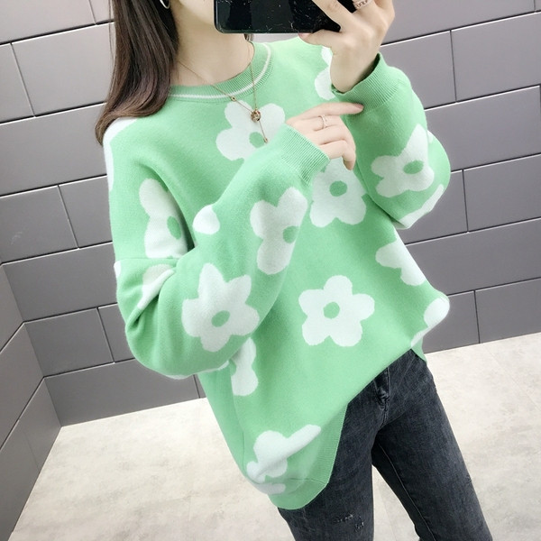 Γυναικείο πουλόβερ  με O-λαιμό σε διάφορα χρώματα