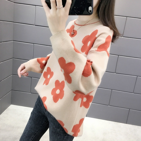 Γυναικείο πουλόβερ  με O-λαιμό σε διάφορα χρώματα