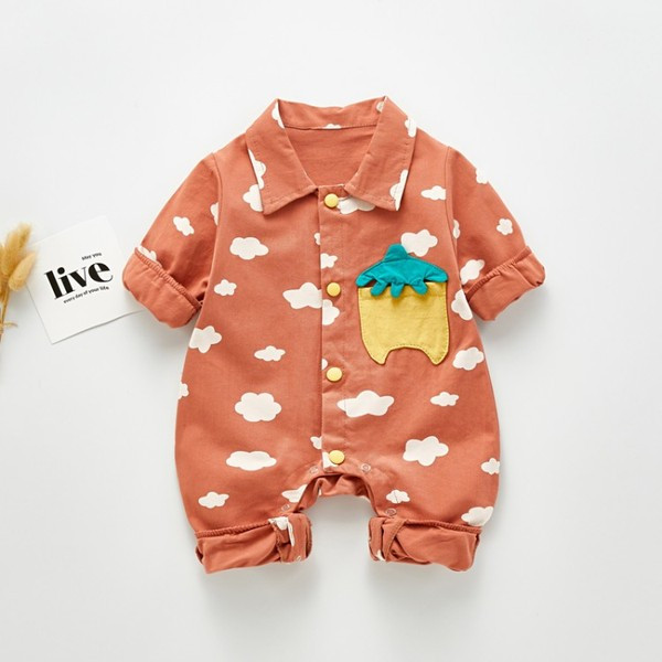Βρεφική ολόσωμη φόρμα με κουμπιά για αγόρια και κορίτσια