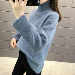 Χειμερινό γυναικείο πουλόβερ με ψηλό κολάρο  σε διάφορα χρώματα