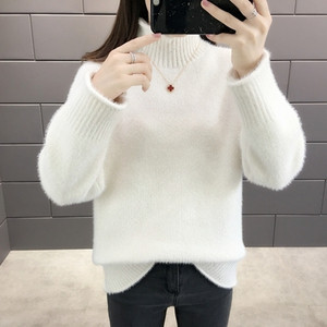 Χειμερινό γυναικείο πουλόβερ με ψηλό κολάρο  σε διάφορα χρώματα