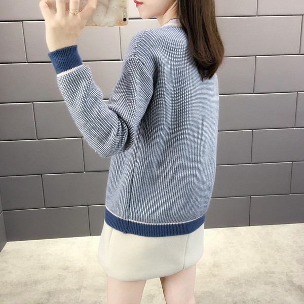 Γυναικείο  φθινόπωρο-χειμωνιάτικο πουλόβερ με O-κολάρο σε διάφορα χρώματα