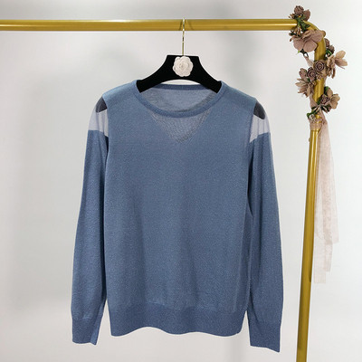 Γυναικείο πουλόβερ με διαφανή στοιχεία και κομψό αποτέλεσμα