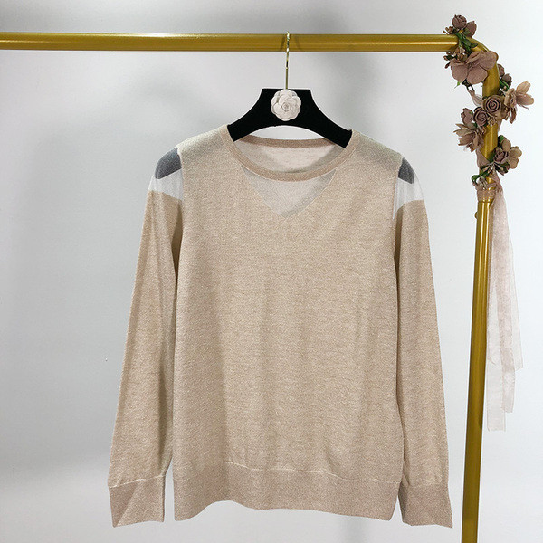 Γυναικείο πουλόβερ με διαφανή στοιχεία και κομψό αποτέλεσμα